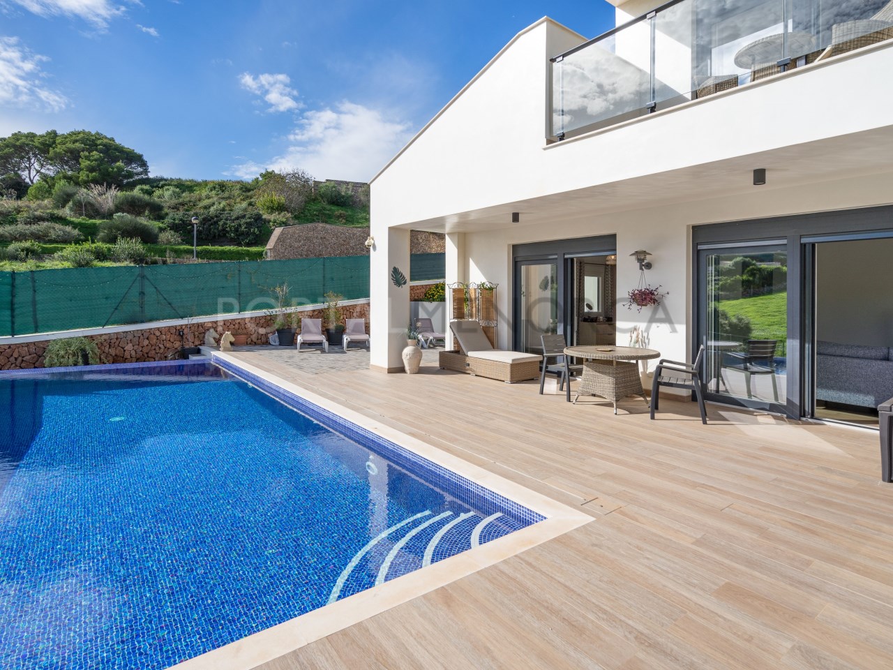 Infinity pool in luxury house in Mercadal
