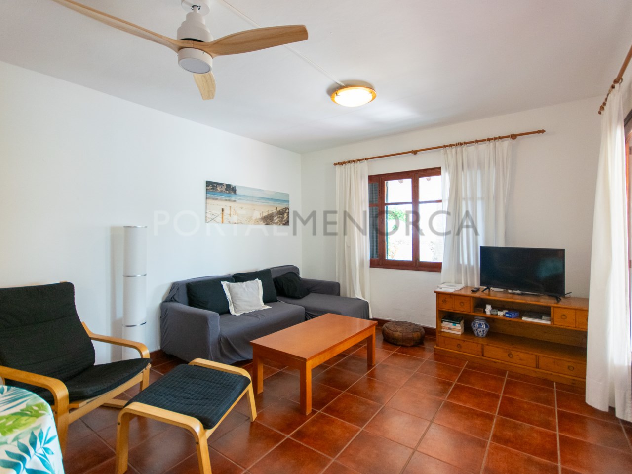 Living room of a villa with tourist license for sale in Cala n Bosch