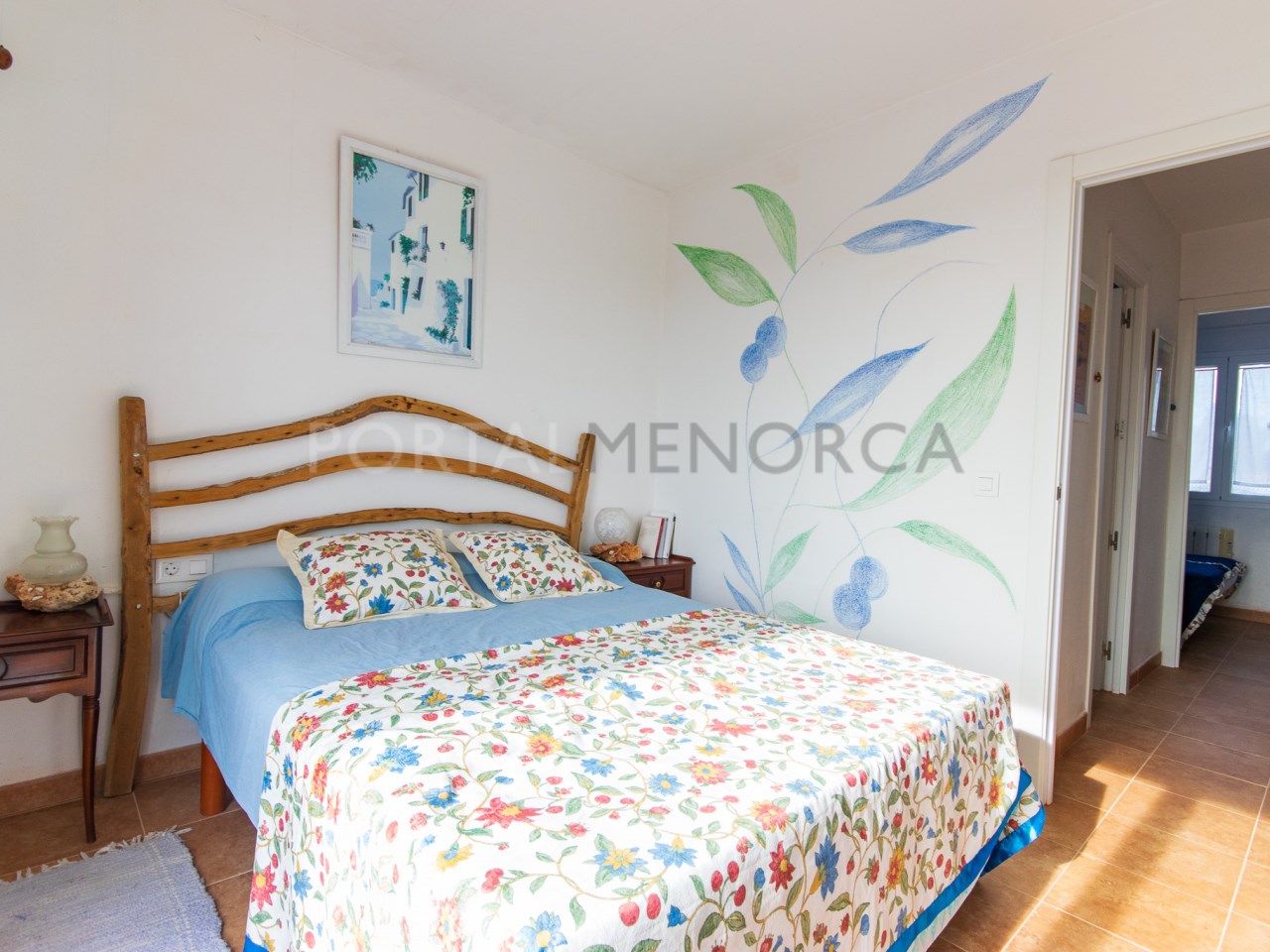 Master bedroom of two bedroom townhouse for sale in Cales Coves