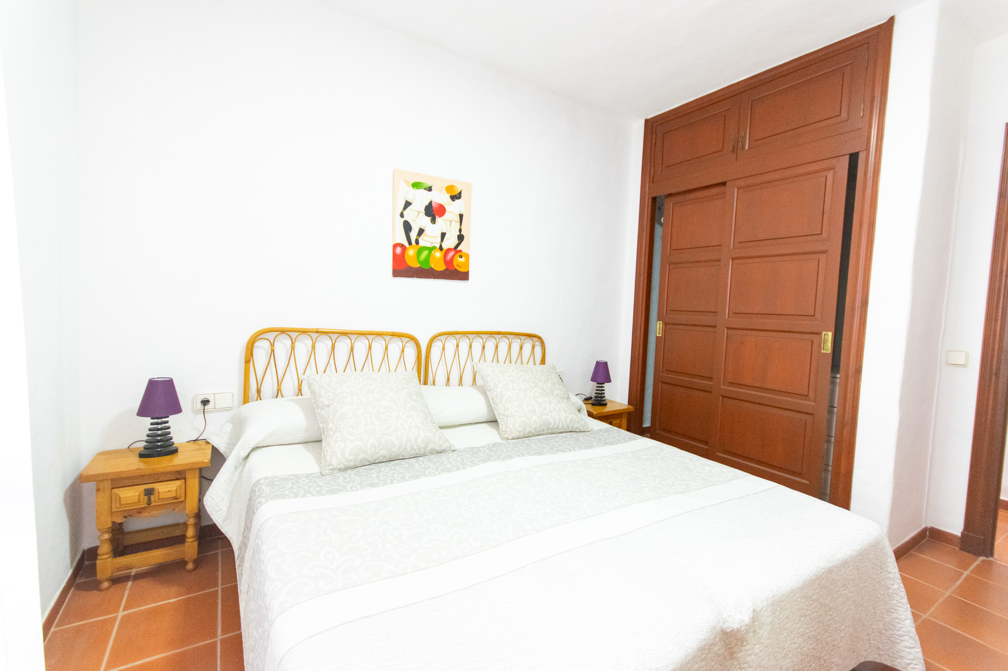 Double bedroom of spacious flat with sea views and tourist license in Playas de Fornells
