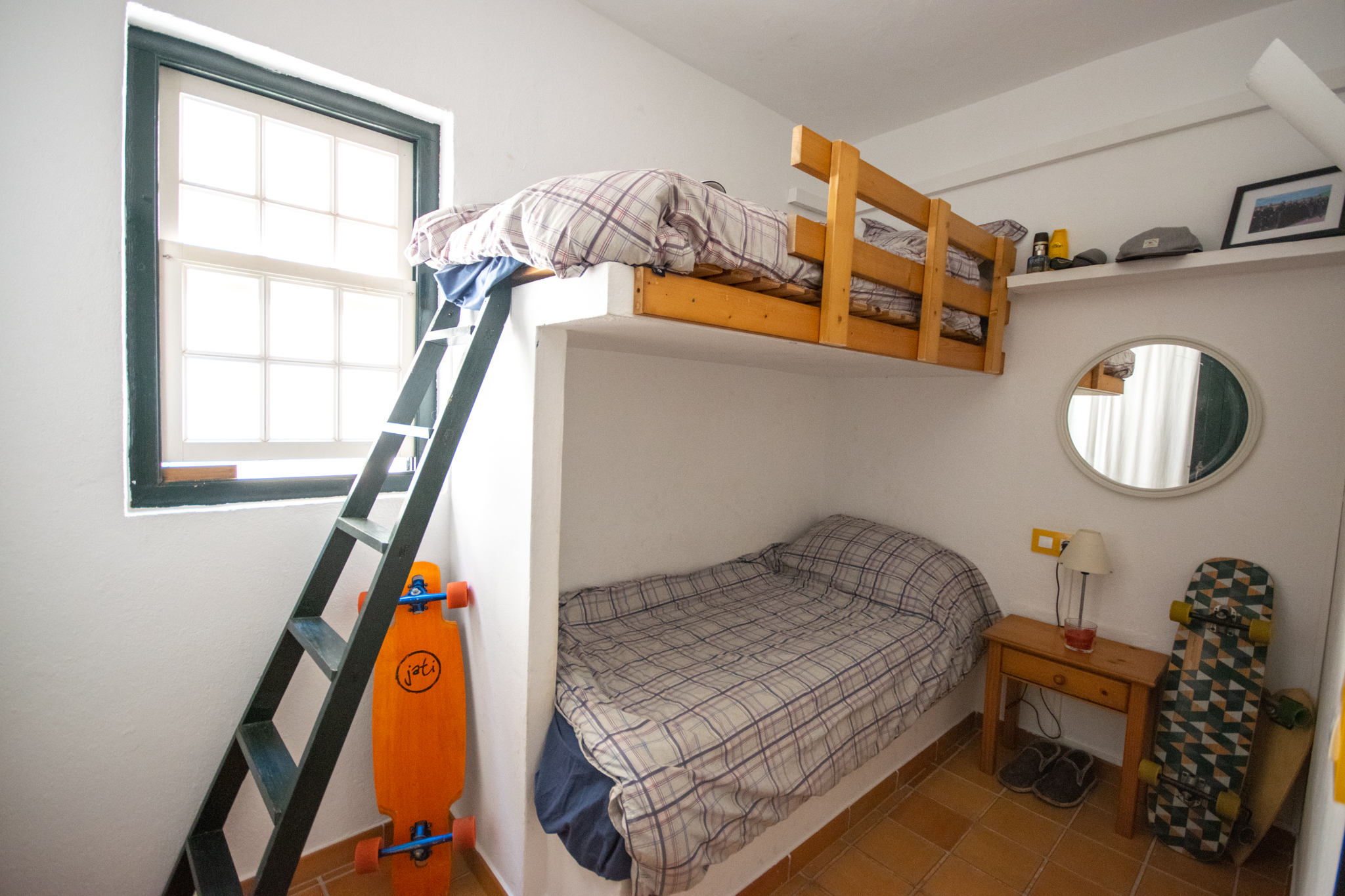 Duplex bunk room with terrace in Fornells