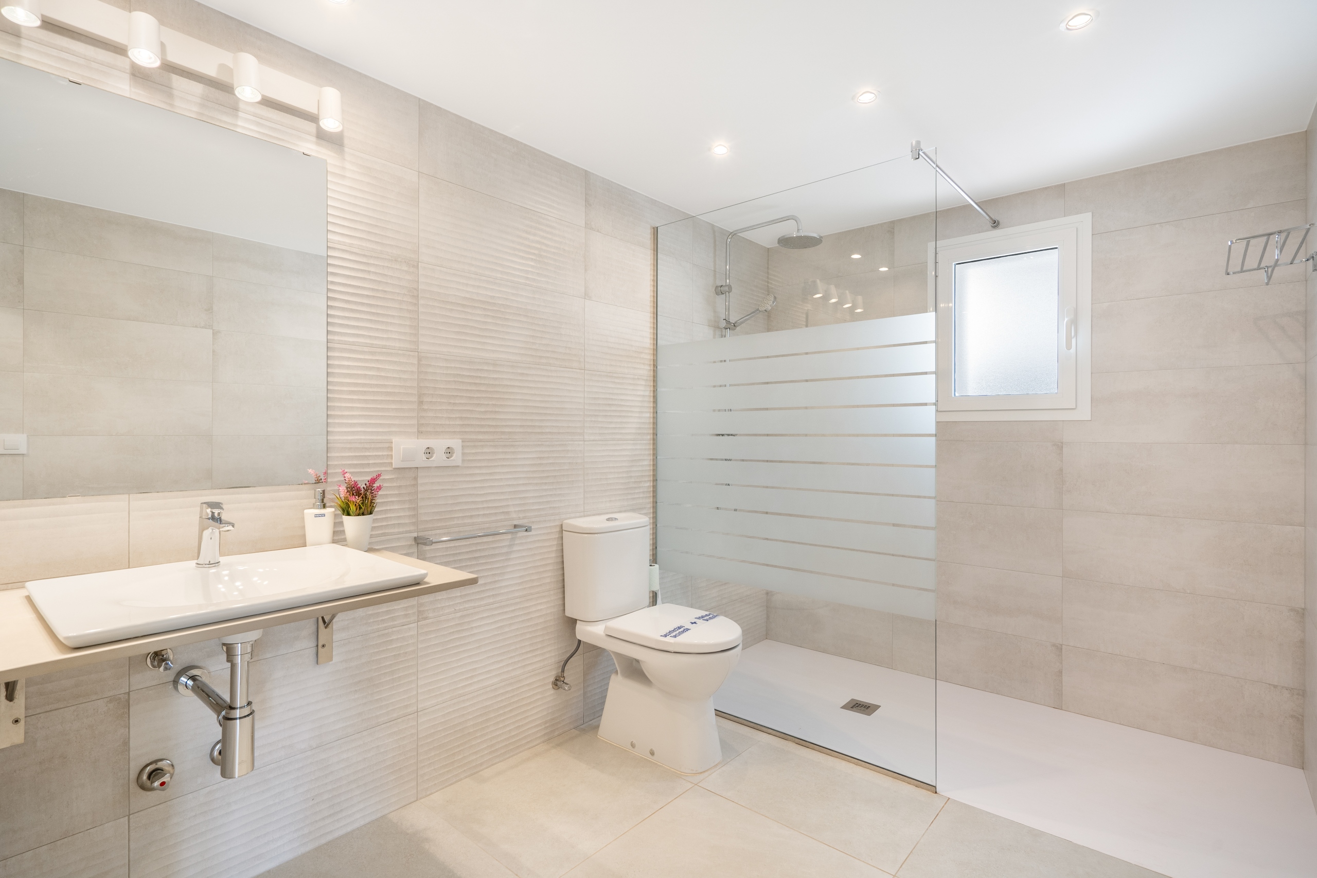 Bathroom of spectacular renovated apartment on the seafront