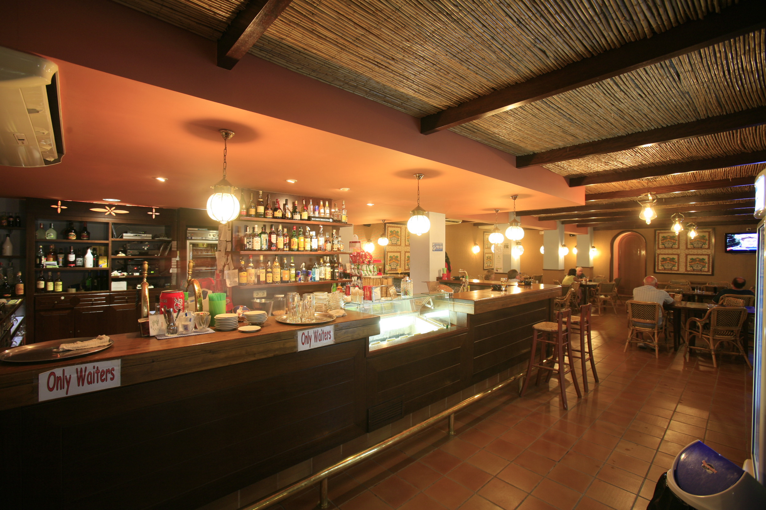 Ground floor bar in Bar-Restaurant with swimming pool and leisure area in Son Bou