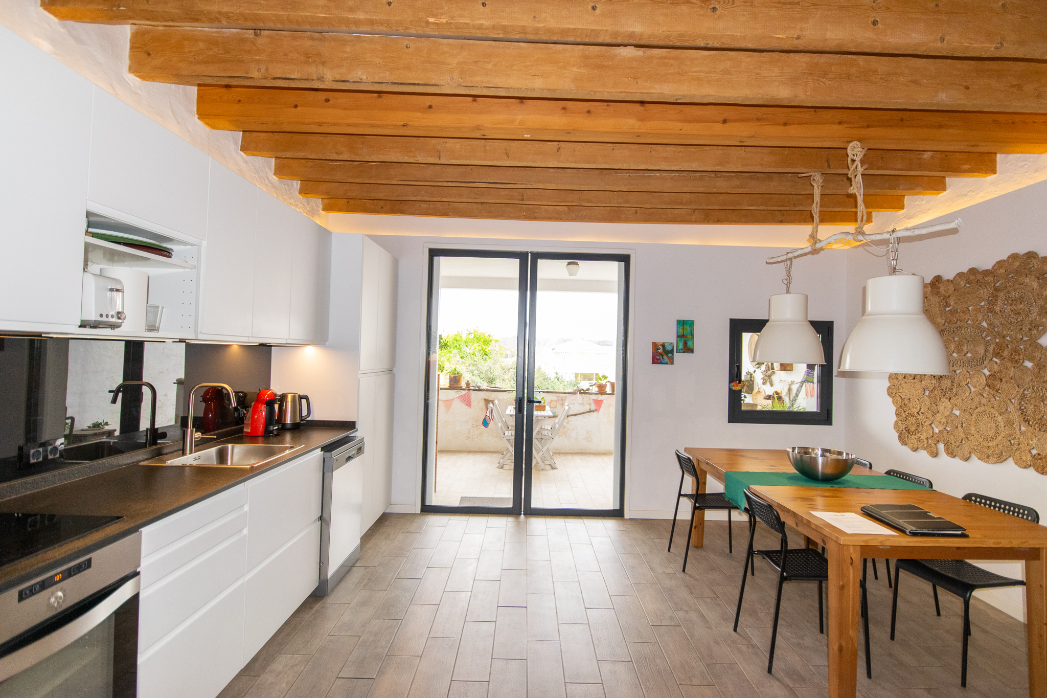 Kitchen-dining room in charming renovated house with 3 bedrooms in Alaior